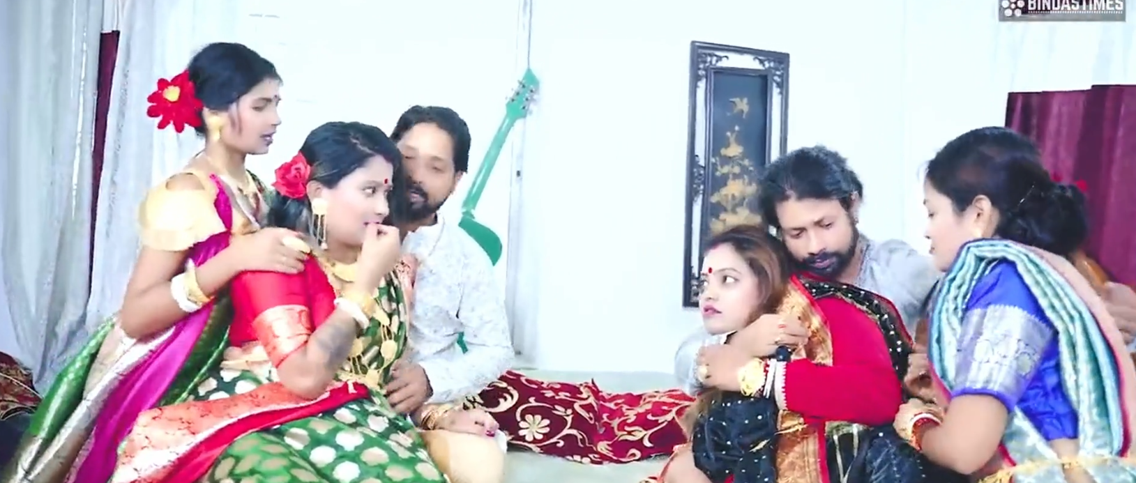 Desi Tharki Indian Jamindar StepBrothers Share their Four wives at the same Time For Real GangBang